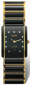 Rado Quartz Black Ceramic/gold Black Dial Black Ceramic/gold Band Watch #R20282732 (Men Watch)