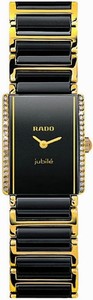 Rado Quartz Black Ceramic/gold Black Dial Black Ceramic/gold Band Watch #R20339152 (Women Watch)