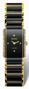 Rado Quartz Black Ceramic/gold Black Dial Black Ceramic/gold Band Watch #R20339712 (Women Watch)