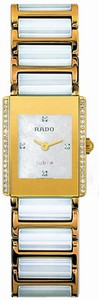 Rado Quartz Pearl Ceramic/gold White Mother Of Pearl Dial Pearl Ceramic/gold Band Watch #R20339902 (Women Watch)