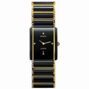 Rado Black Dial Yellow Gold Band Watch #R20381712 (Men Watch)