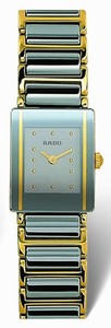 Rado Quartz Platinum Ceramic/gold Silver Dial Platinum Ceramic/gold Band Watch #R20383142 (Women Watch)