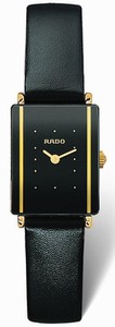 Rado Quartz Black Ceramic/gold Black Dial Black Ceramic/gold Band Watch #R20383165 (Women Watch)