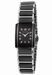 Rado Integral Quartz Black Dial Stainless Steel Watch# R20488152 (Women Watch)
