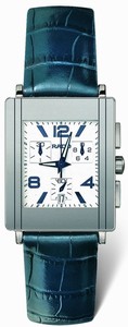 Rado Quartz Platinum Ceramic/steel White Dial Crocodile Blue Leather Band Watch #R20591105 (Men Watch)