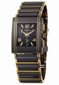 Rado Quartz Black Ceramic/gold Black Dial Black Ceramic/gold Band Watch #R20592152 (Men Watch)