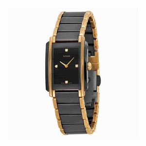 Rado Black Dial Fixed Rose Gold-plated Band Watch #R20612712 (Men Watch)