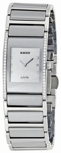 Rado Integral Quartz Diamonds Bezel Diamonds Silver Dial 19mm Watch# R20733712 (Women Watch)
