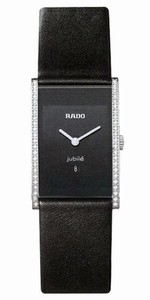 Rado Integral Quartz Black Dial Diamonds Bezel 23mm Watch# R20758155 (Women Watch)