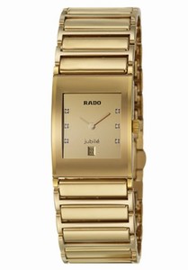Rado Gold Dial Stainless Steel Band Watch #R20791732 (Women Watch)