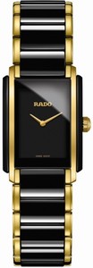 Rado Integral Quartz Analog Black Ceramic and Gold Tone Stainless Steel Watch# R20845152 (Women Watch)