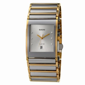 Rado Integral Quartz Diamonds Silver Dial Ceramic 31mm Watch# R20860702 (Men Watch)