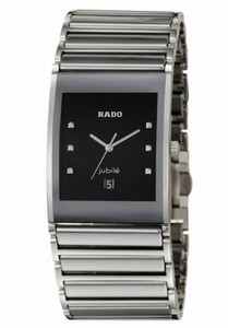 Rado Integral Quartz Diamonds Black Dial Stainless Steel and Ceramic Watch# R20861759 (Men Watch)