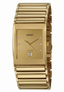 Rado Integral Quartz Diamonds Dial Gold Tone Stainless Steel 31mm Watch# R20863732 (Men Watch)
