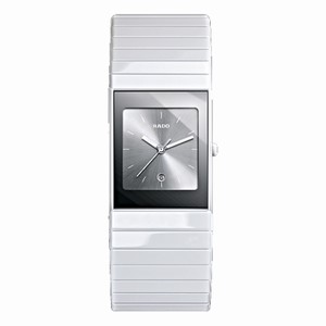 Rado Ceramica Quartz Silver Date Dial White Ceramic 27mm Watch# R21982102 (Women Watch)