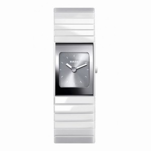 Rado Ceramica Quartz Silver Dial White Ceramic 19mm Watch# R21983102 (Women Watch)