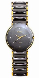 Rado Quartz Black Ceramic/gold Black Dial Black Ceramic/gold Band Watch #R22300712 (Men Watch)