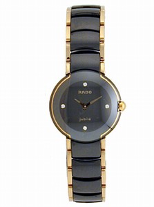 Rado Quartz Black Ceramic/gold Black Dial Black Ceramic/gold Band Watch #R22352712 (Women Watch)