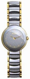 Rado Platinum Dial Dial Ceramic And Yellow Plated Bracelet Band Watch #R22355122 (Women Watch)