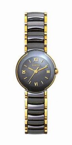 Rado Quartz Black Ceramic/gold Black Dial Black Ceramic/gold Band Watch #R22619182 (Women Watch)
