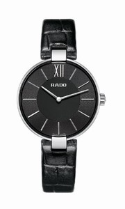 Rado Coupole Quartz Analog Black Leather Watch# R22850155 (Women Watch)