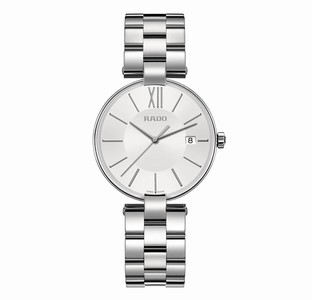 Rado White Dial Fixed Stainless Steel Band Watch #R22852013 (Men Watch)