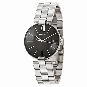 Rado Coupole Quartz Black Dial Date Stainless Steel Watch# R22852153 (Men Watch)