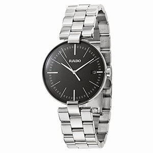 Rado Coupole Quartz Black Dial Date Stainless Steel Watch# R22852163 (Men Watch)