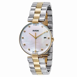 Rado White Dial Gold-plated Stainless Steel Band Watch #R22856924 (Women Watch)