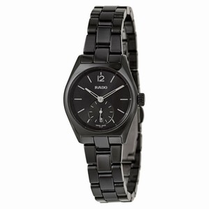 Rado Specchio Quartz Analog Date Small Second Dial Black Ceramic Watch# R27084152 (Women Watch)