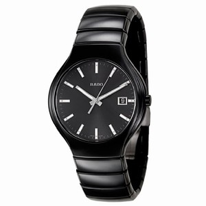 Rado True Quartz Analog Date Black Ceramic Watch# R27653052 (Men Watch)