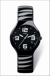 Rado True Quartz Analog Date Black Ceramic Watch # R27653202 (Men Watch)