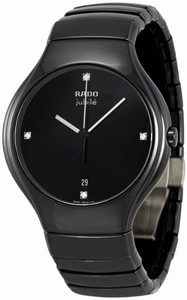 Rado True Quartz Diamonds Date Black Ceramic Watch# R27653742 (Men Watch)