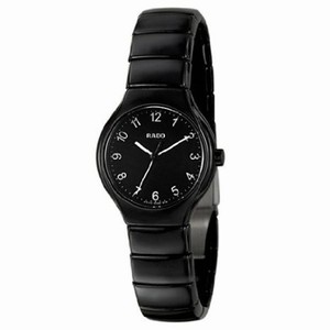 Rado True Quartz Black Dial Black Ceramic Watch# R27655192 (Women Watch)