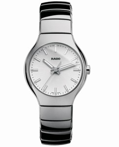 Rado True Quartz Platinum Tone Ceramic Watch# R27656122 (Women Watch)