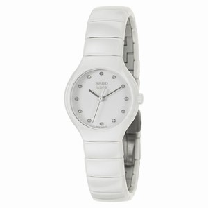 Rado True Quartz Diamond Dial White Ceramic Watch# R27696762 (Women Watch)