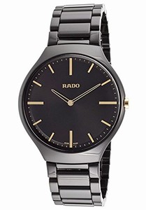 Rado True Thinline Quartz Analog Black Ceramic Watch# R27741172 (Men Watch)
