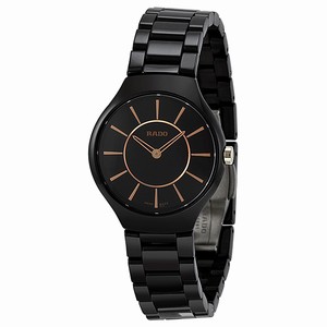 Rado True Thinline Quartz Analog Black Ceramic Watch# R27742152 (Women Watch)