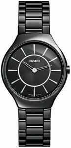 Rado True Thinline Quartz Analog Black Ceramic Watch# R27742162 (Women Watch)