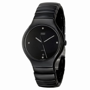 Rado True Automatic Black Dial Black Ceramic Watch# R27857702 (Men Watch)