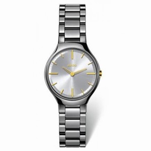 Rado True Thinline Quartz Platinum Tone Ceramic Watch# R27956112 (Women Watch)