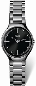 Rado True Thinline Quartz Platinum Tone Ceramic Watch# R27956152 (Women Watch)