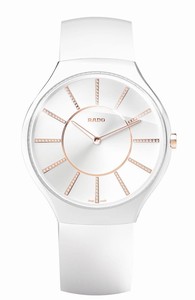Rado True Thinline Quartz Diamonds White Dial Watch# R27957709 (Women Watch)