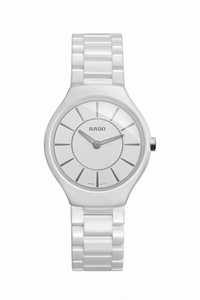 Rado True Thinline Quartz White Dial White Ceramic Watch# R27958112 (Women Watch)