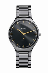 Rado True Thinline Automatic Black Dial Ceramic Watch# R27972162 (Men Watch)