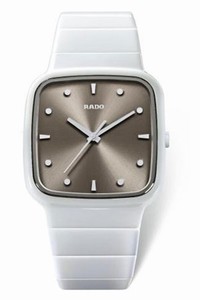 Rado R5.5 Quartz Gray Dial White Ceramic Watch# R28382312 (Women Watch)