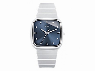 Rado R5.5 Quartz Blue Dial White Ceramic Watch# R28382322 (Women Watch)