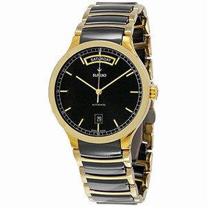 Rado Black Dial Fixed Gold-plated Band Watch #R30157162 (Men Watch)