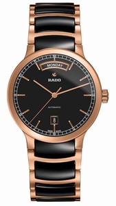 Rado Centrix Automatuc Day Date Rose Gold PVD Stainless Steel and Ceramic Watch# R30158172 (Men Watch)