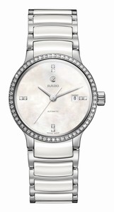 Rado Centrix Automatic Mother of Pearl Dial Diamond Bezel Stainless Steel with White Ceramic Watch# R30160912 (Women Watch)